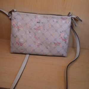Nine West Small Floral Shoulder Bag Crossbody Bag Purse - Cream Beige